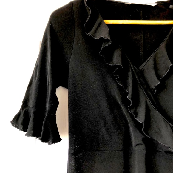 Diane Von Furstenberg black faux wrap dress. - Picture 2 of 9